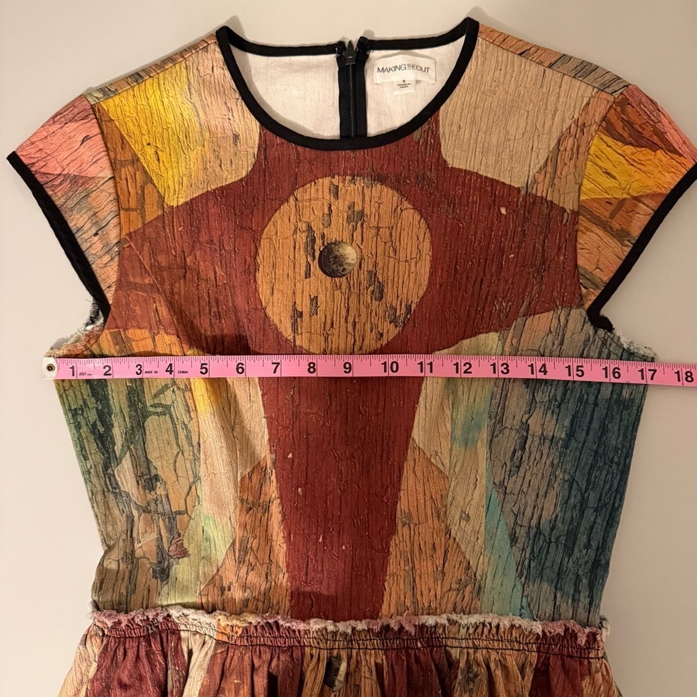 Making The Cut Carnival Painting Dress Winning Look Gary's Brown Tan Small - Picture 7 of 10